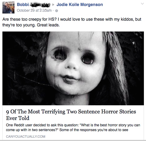 Two-Sentence Horror: A Quick, Fun, Challenging Writing Assignment for ...